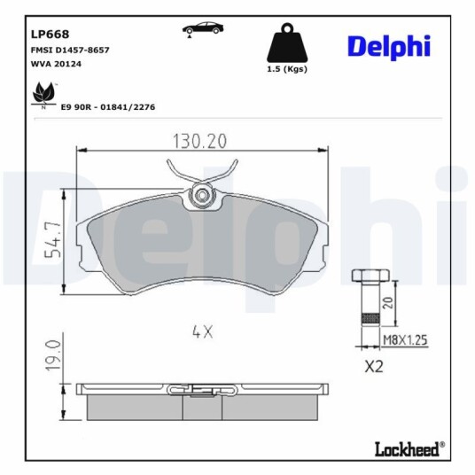 Bremseklosser DELPHI LP668