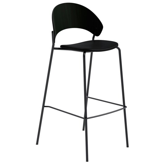 Dosina Barstol 75 cm Svart Eik / Black Leather Dosina Barstol 75 cm Svart Eik / Black Leather
