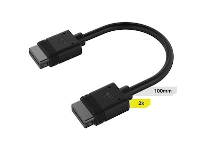 Corsair iCUE LINK 100mm Strøm/Data-Kabel 2-Pack Sort