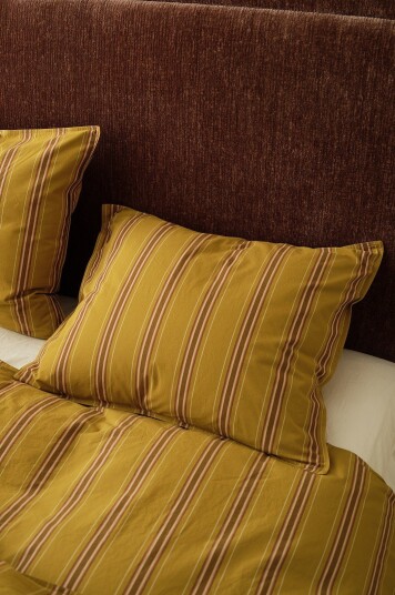 Ellos Home Putetrekk Avery Stripe i bomullspercale Gul