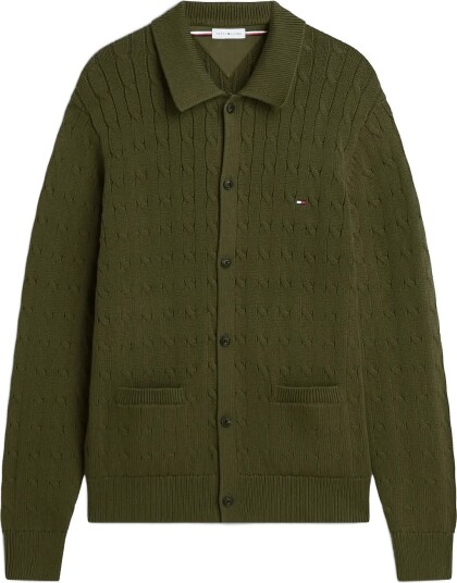 Tommy Hilfiger Classic Cotton Cable Button Thru Khaki green M