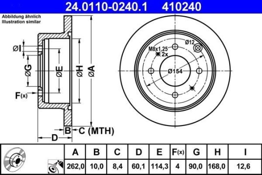Bremseskive ATE 24.0110-0240.1