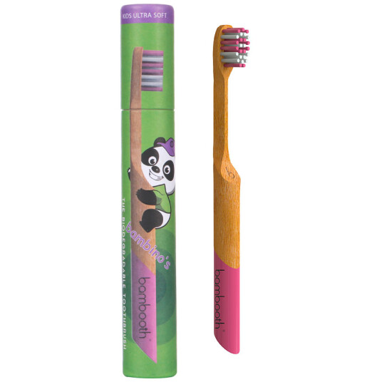 Bamboo Barnetannbørste Bambooth Kids Soft PINK Bamboo Barnetannbørste Bambooth Kids Soft PINK