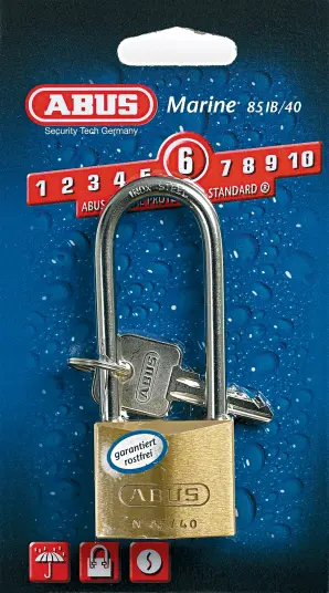 Hengelås Abus Marine   85IB   Lang bøyle   HB63 C/ESF   40 mm