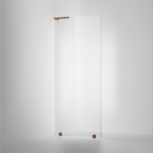 INR Iconic Nordic Rooms Dusjvegg ARC 20 Original Skjermvegg Måltilpasset Brushed Bronze / Venstre Opal Klart Glass