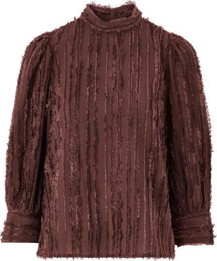 Ellos Collection Bluse med puffermer Brun