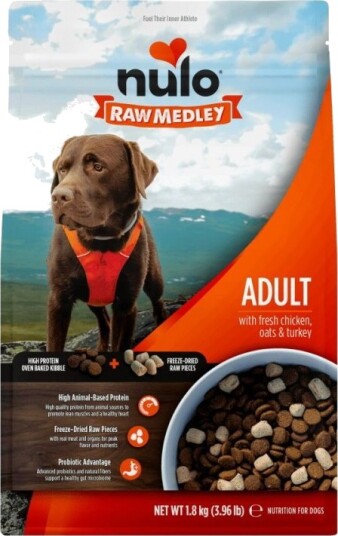 Nulo Dog Adult Raw Medley Fresh Chicken Oats & Turkey 1.8 kg