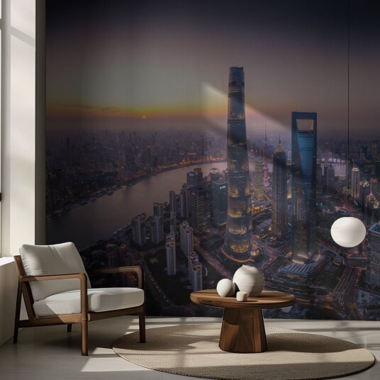 Tapet Urban Skyline Scene Tapet Urban Skyline Scene