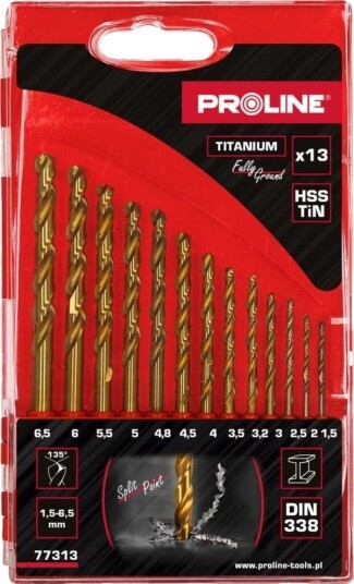 Wiertlo Pro-Line Bor Til Metall Hsstin Din338 Slip. 13 Deler (1,5-6,5 Mm) Proline Wiertlo Pro-Line Bor Til Metall Hsstin Din338 Slip. 13 Deler (1,5-6,5 Mm) Proline