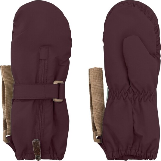 MINI A TURE Matcesar Fleece Lined Mittens   Burgundy   4 5Y