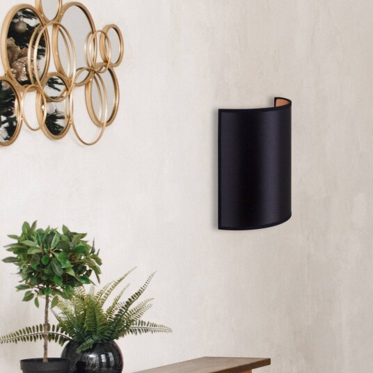 Euluna Vegglampe Satin av atlas, svart/gull