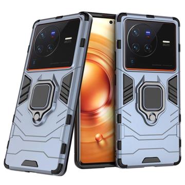 Vivo X80 Pro Hybrid-deksel med Ringholder Blå
