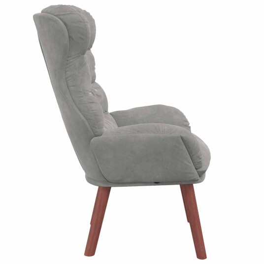  Avslappende stol Lysegrå 69 x 74 x 93 cm Fløyel