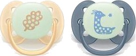 Philips Avent Pacifier Ultra Soft Nighttime Oransje Og Blå 2 Stk.