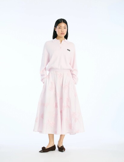 ROTATE Birger Christensen Flower Maxi Skirt Pink 38