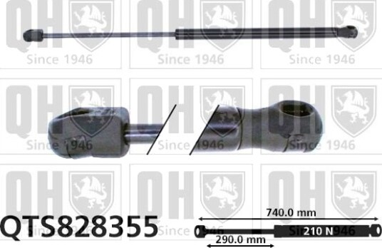 Gassfjær, motorpanser QUINTON HAZELL QTS828355