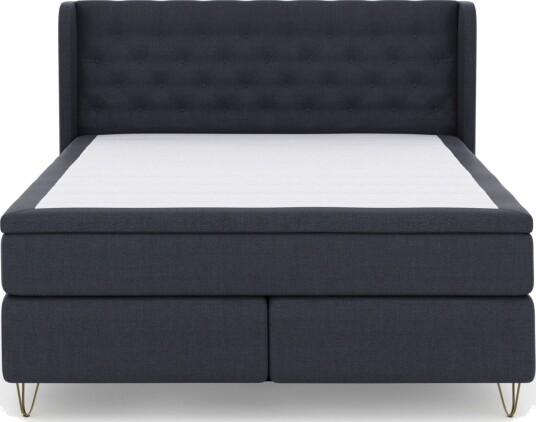 Select No 6 Komplett Sengepakke 210x210 Fast Watergel Blå/V formede Metallben