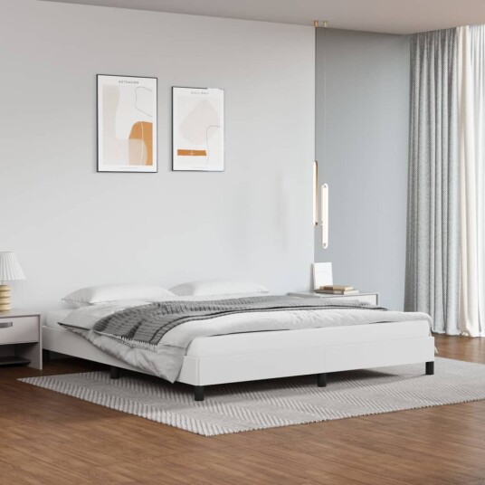 vidaXL Sengeramme hvit 180x200 cm 6FT Super King kunstskinn