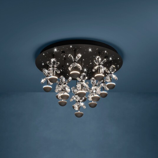 Pianopoli LED taklampe svart 50 cm – EGLO Stars of Light   Stue   Design   Metall   Rund