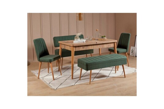 Other Brand Valsot Spisegruppe 129 cm Rektangulær Natur/Grønn