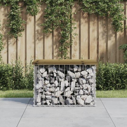 vidaXL Hagebenk gabiondesign 63x44x42 cm impregnert furu vidaXL Hagebenk gabiondesign 63x44x42 cm impregnert furu