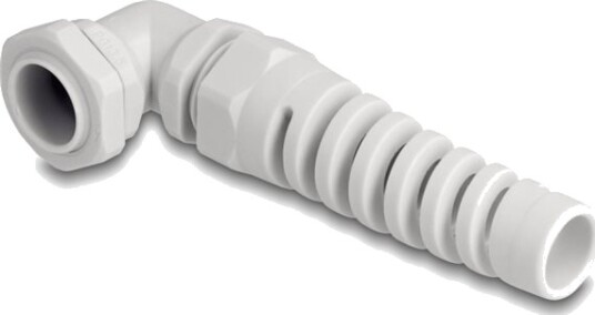 Delock - Kabelgland - Strain Relief, 90° Angled, Pg13.5 - Grå, Ral 7035
