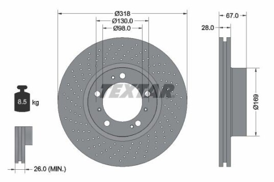 Bremseskive TEXTAR 92099905