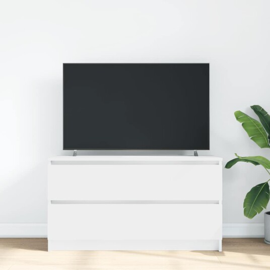 TV benk hvit 100x35x54 cm konstruert tre TV benk hvit 100x35x54 cm konstruert tre