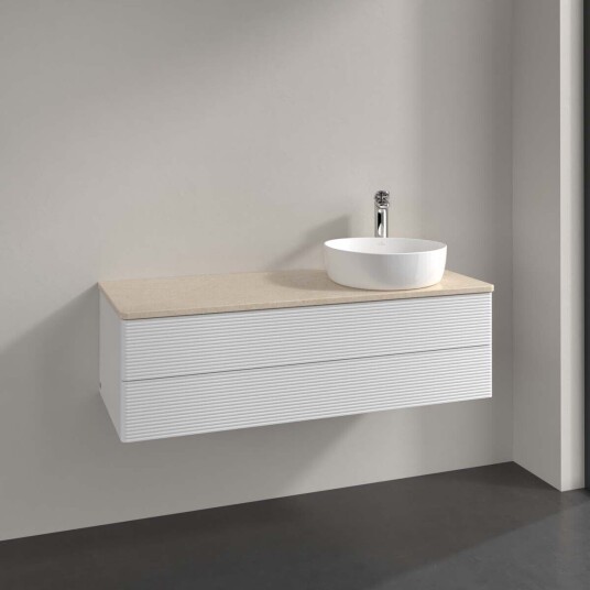 Villeroy & Boch  Antao Servantskap med 2 skuffer 120x50x36 cm m/lys Hvit Blank/Crème