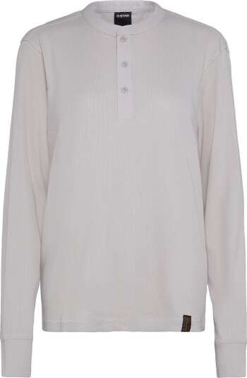 G Star Shrunken Slim Rib Henley L\S Grey XL