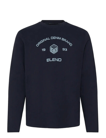 Blend Bhkarson Logo L/S Tee Navy L Blend Bhkarson Logo L/S Tee Navy L