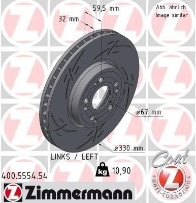Bremseskive ZIMMERMANN 400.5554.54