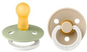BIBS Colour Latex Rund Sage GLOW/Vanilla GLOW 2 pak   flere størrelser