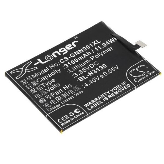 Gionee GN9012L batteri (3100 mAh 3.85 V, Sort)