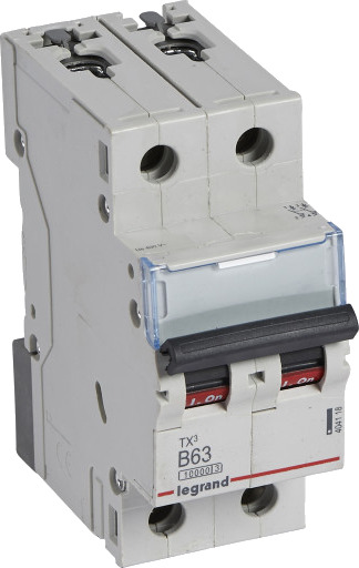 Legrand 5 stk TX³ MCB automatsikring B63 2P 2M 10/10kA Legrand 5 stk TX³ MCB automatsikring B63 2P 2M 10/10kA