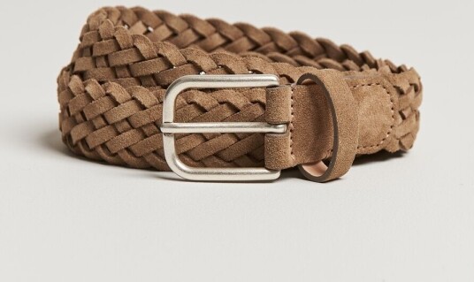 Anderson's Woven Suede Belt 3 cm Beige