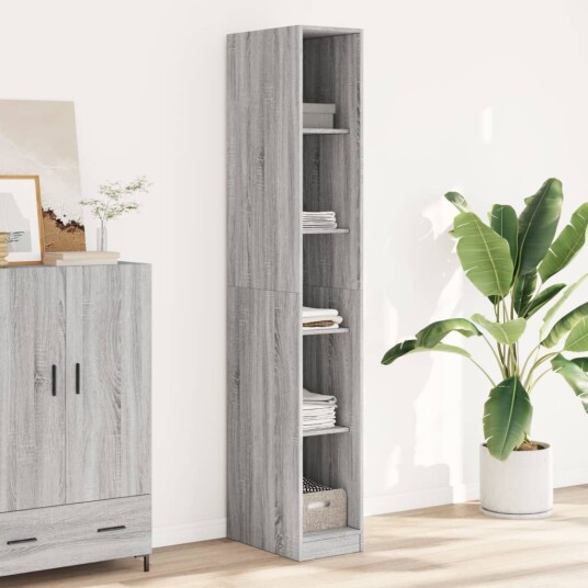 Garderobe grå sonoma 30x50x200 cm konstruert tre 8721158340528