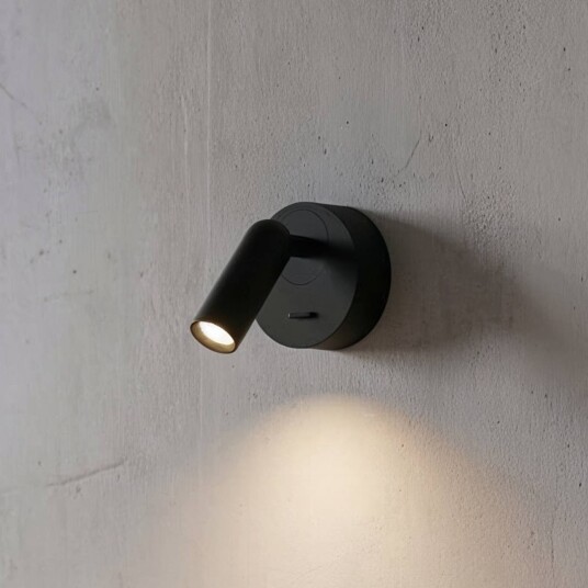 IDEAL LUX Ideal Lux LED veggspot Bean Ø 7 cm svart metall/glass Bean Sort Stue / spisestue Metall Moderne