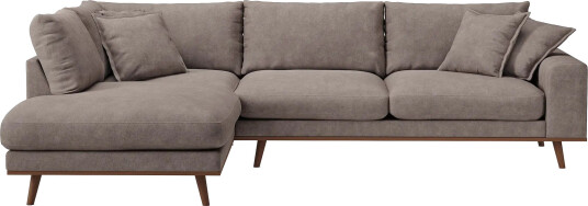 Copenhagen Premium 4 personers Venstrevendt L formet Dyb Chaiselongsofa i Stoff Brun Copenhagen Premium 4 personers Venstrevendt L formet Dyb Chaiselongsofa i Stoff Brun