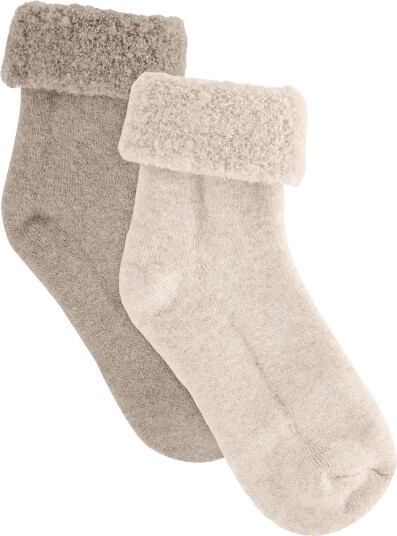 Huttelihut Wool Terry Socks 2 Pack Beige 15\18