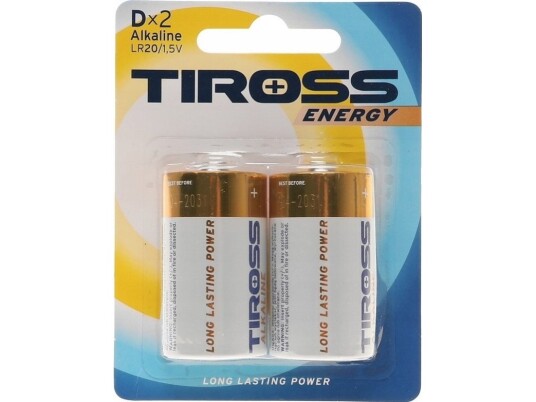Tiross LR20/D alkalisk batteri 2 stk Tiross LR20/D alkalisk batteri 2 stk