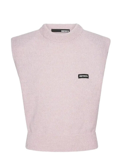 ROTATE Birger Christensen Knit Cropped Vest - Pink - S ROTATE Birger Christensen Knit Cropped Vest - Pink - S