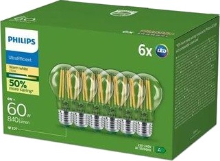 Philips Led Cla 60W A60 E27 2700K Cl Ue 6Ct/4 Ec
