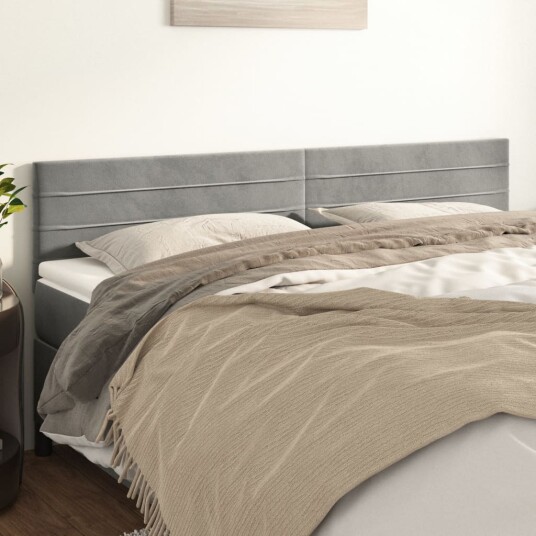 Hodegavler 2 stk lysegrå 80x5x78/88 cm fløyel 8720845636975