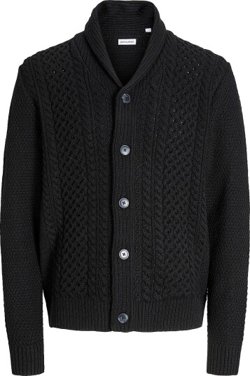 Jack & Jones Kardigan jjPaul Knit Shawl Svart Jack & Jones Kardigan jjPaul Knit Shawl Svart