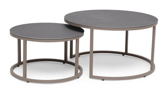 Hillerstorp Jet Set satsbord rund Aluminium/beige glass Beige Hillerstorp Jet Set satsbord rund Aluminium/beige glass Beige