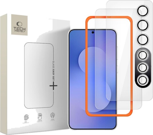 Tech-Protect Easy Set+ Herdet Glass 3-Pakning for Samsung Galaxy S25 FE - Klart