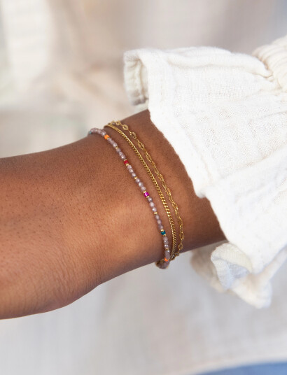 My Jewellery Bracelet 3 Layers Taupe Gold ONE SIZE My Jewellery Bracelet 3 Layers Taupe Gold ONE SIZE