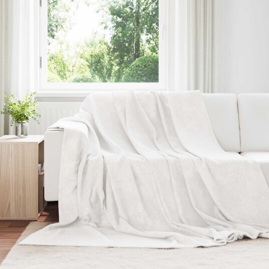 vidaXL Kastepledd 6 pcs Hvit 220 x 240 cm Fleece