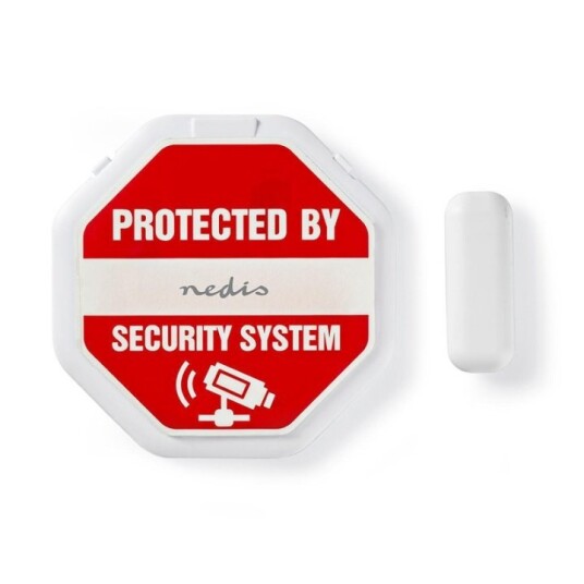 Nedis Dør Vindu Alarm Magnetic Sensor Batteri drevet 2x CR2032 85 dB Hvit